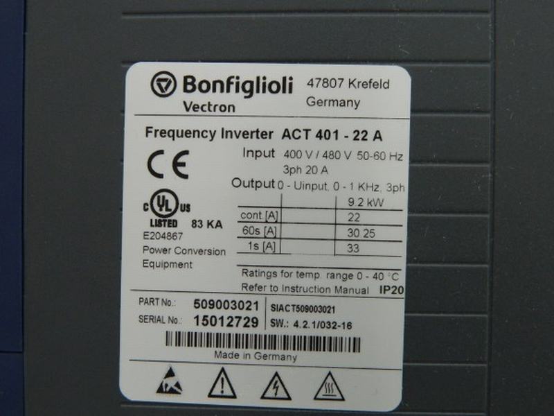 Frequentie regelaar ACT 401-22A 9,2 KW Size=3