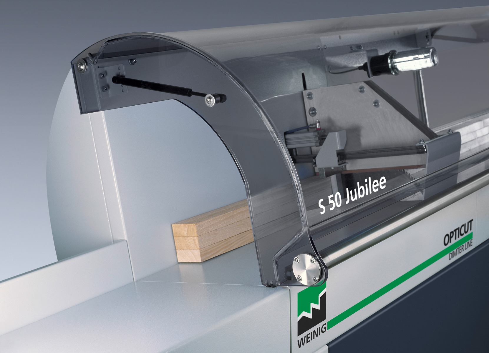 Weinig Dimter Opticut S50 Onderliggende afkortzaag Weinig Dimter Opticut S50 Onderliggende afkortzaag