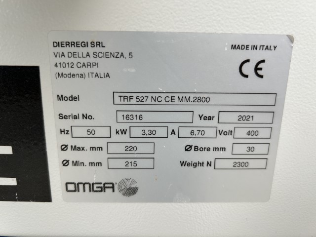 Omga TRF 527 NC gebruikte Dubbele verstekzaag