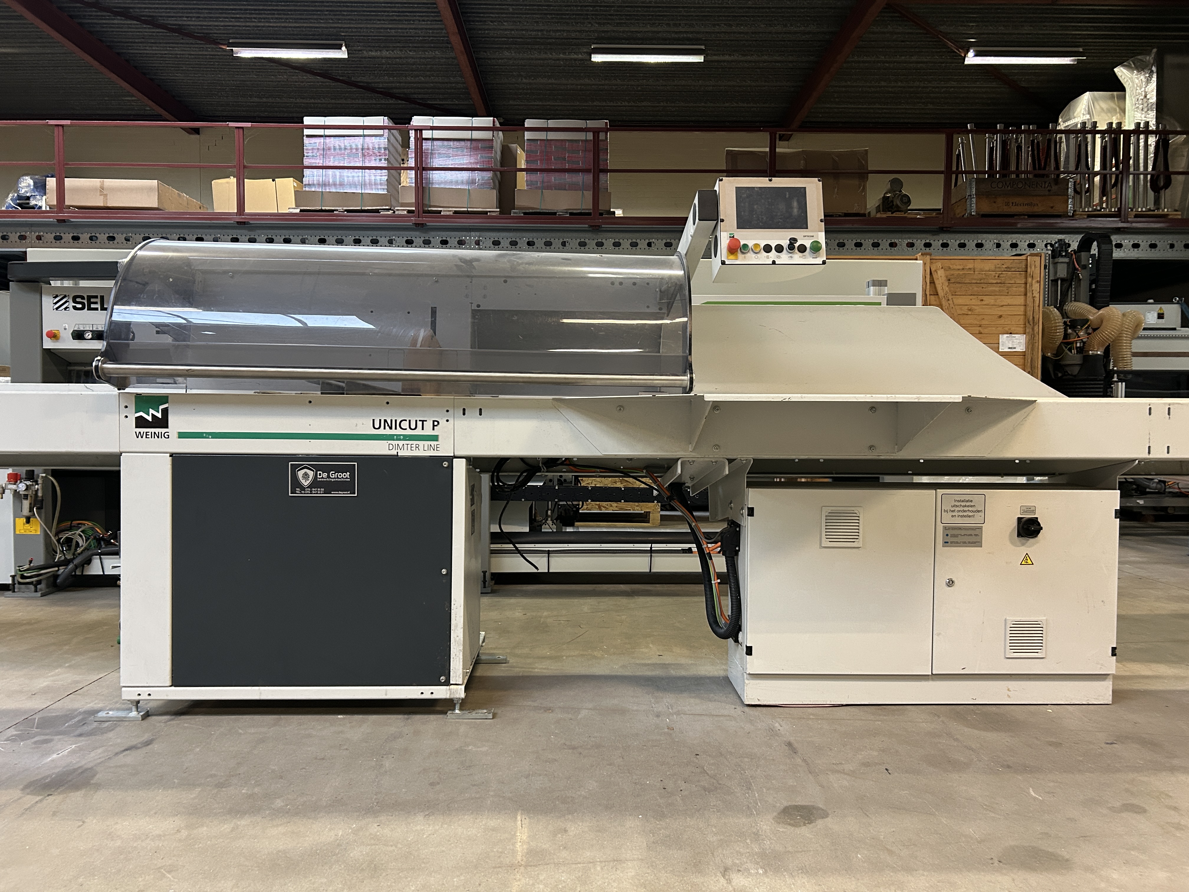 Weinig Dimter Unicut P gebruikte onderliggende afkortzaag