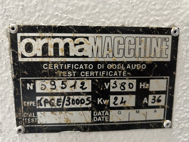 Orma NPC E/3000S gebruikte platenpers