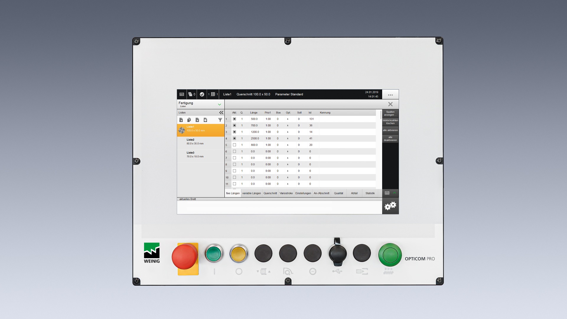 Weinig Dimter Opticut S50 Onderliggende afkortzaag Weinig Dimter Opticut S50 Onderliggende afkortzaag