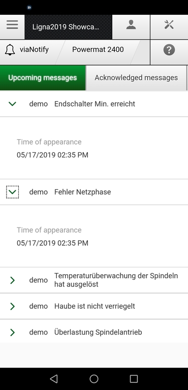 Weinig App Suite machine platform Weinig App Suite machine platform