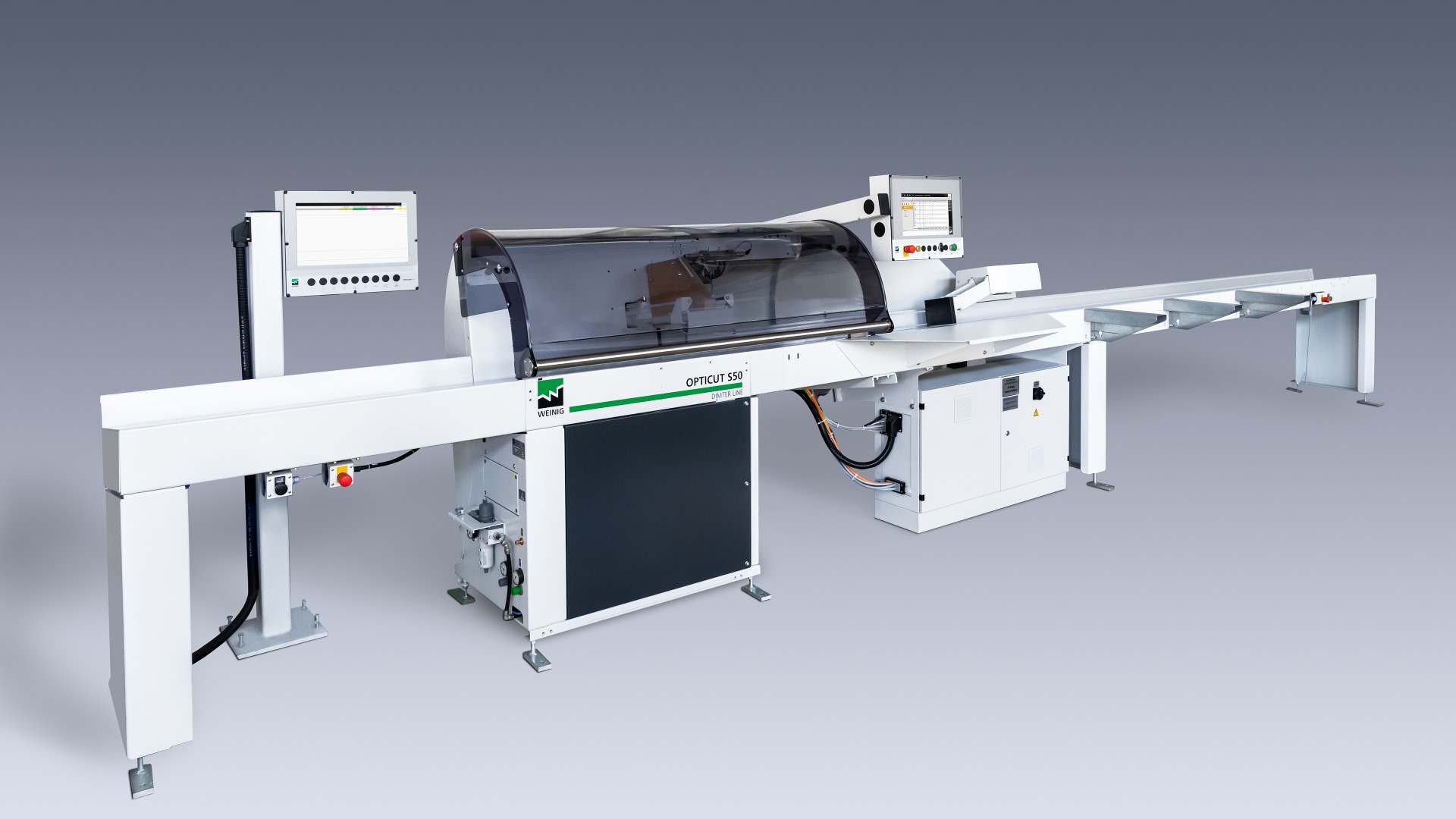 Weinig Dimter Opticut S50 Onderliggende afkortzaag Weinig Dimter Opticut S50 Onderliggende afkortzaag