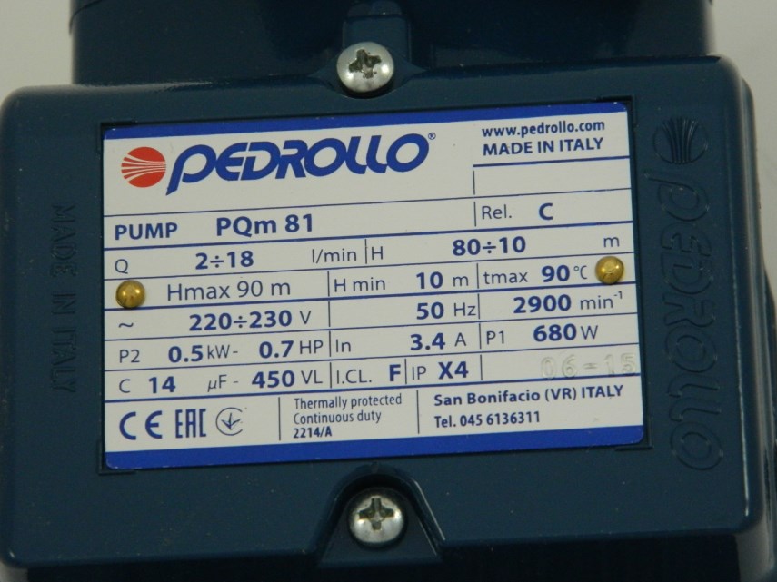 Pedrollo pomp PQM81