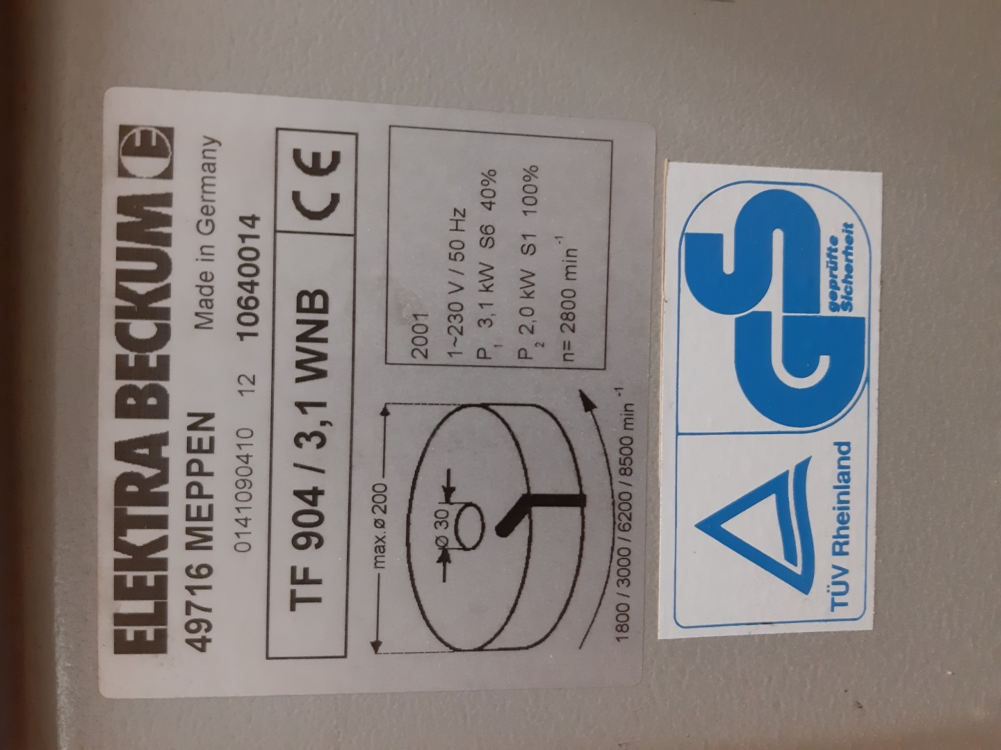 Elektra Beckum TF904 gebruikte tafelfrees Elektra Beckum TF904 gebruikte tafelfrees