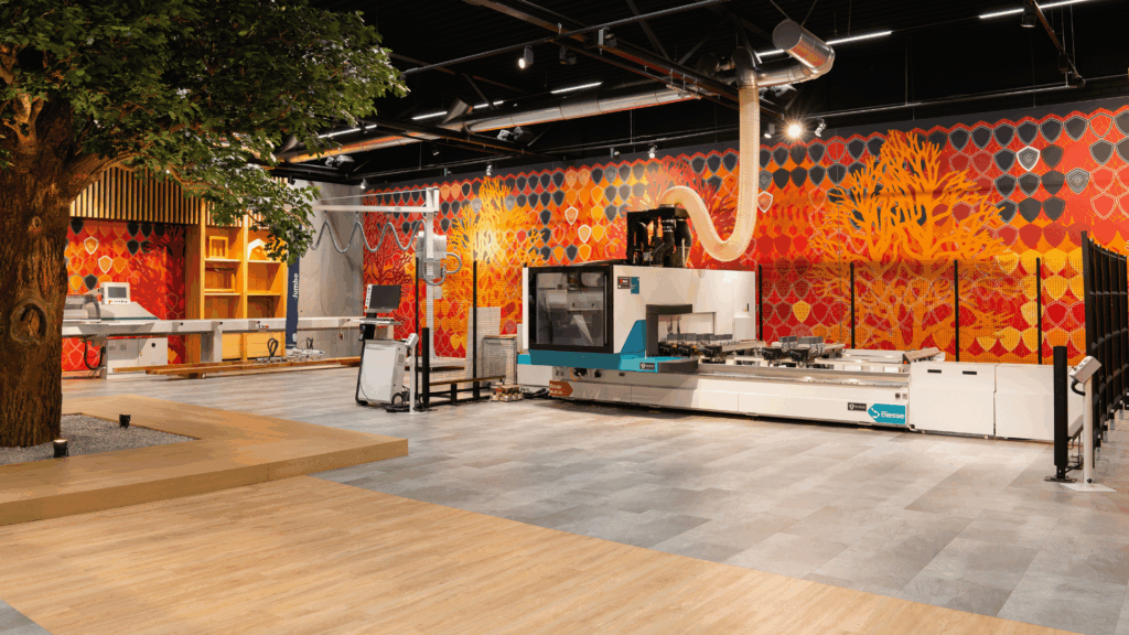 CNC boormachine in de showroom van De Groot Bewerkingsmachines