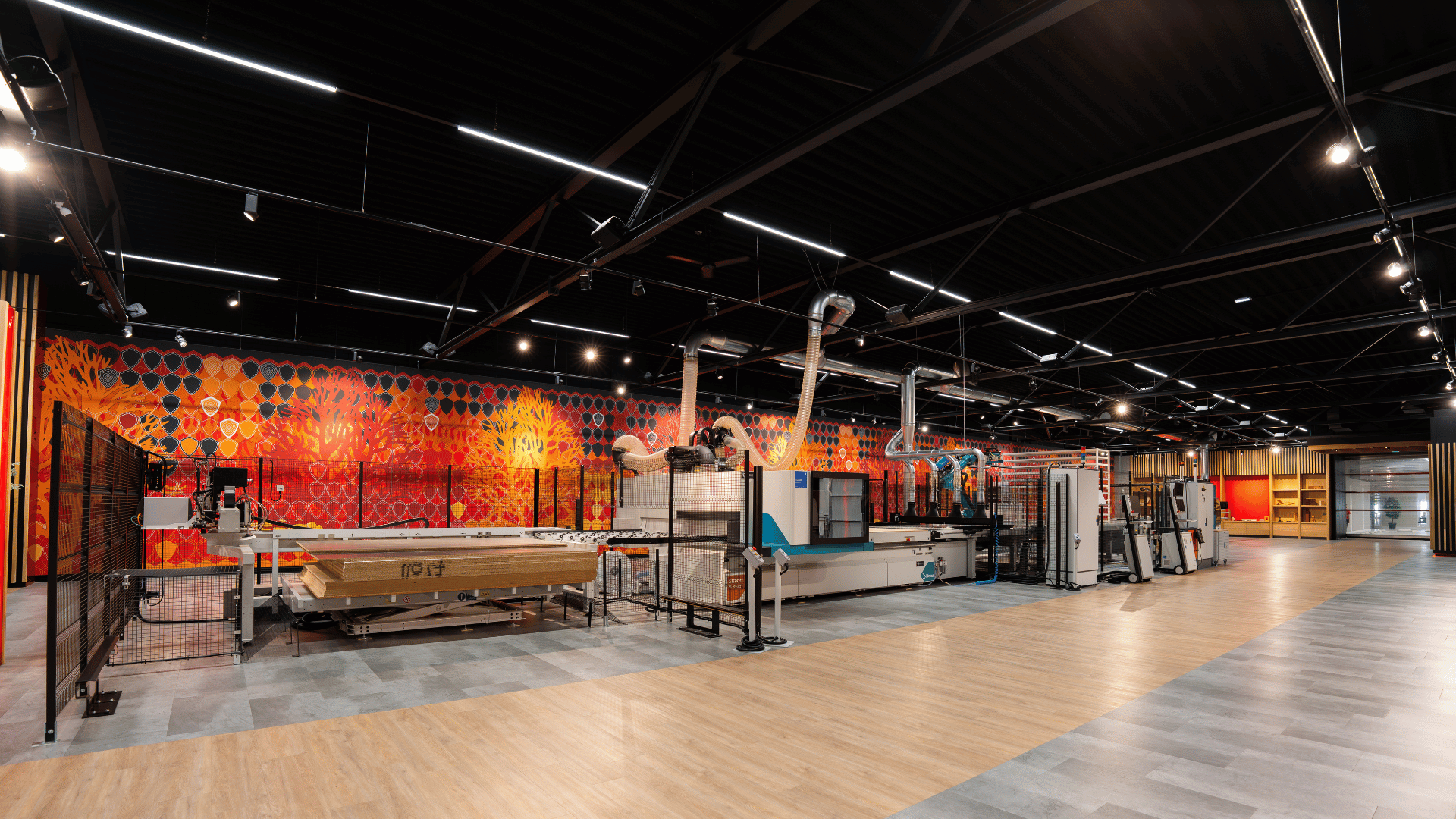 Biesse robotlijn ROS met platenmagazijn en nestingmachine.